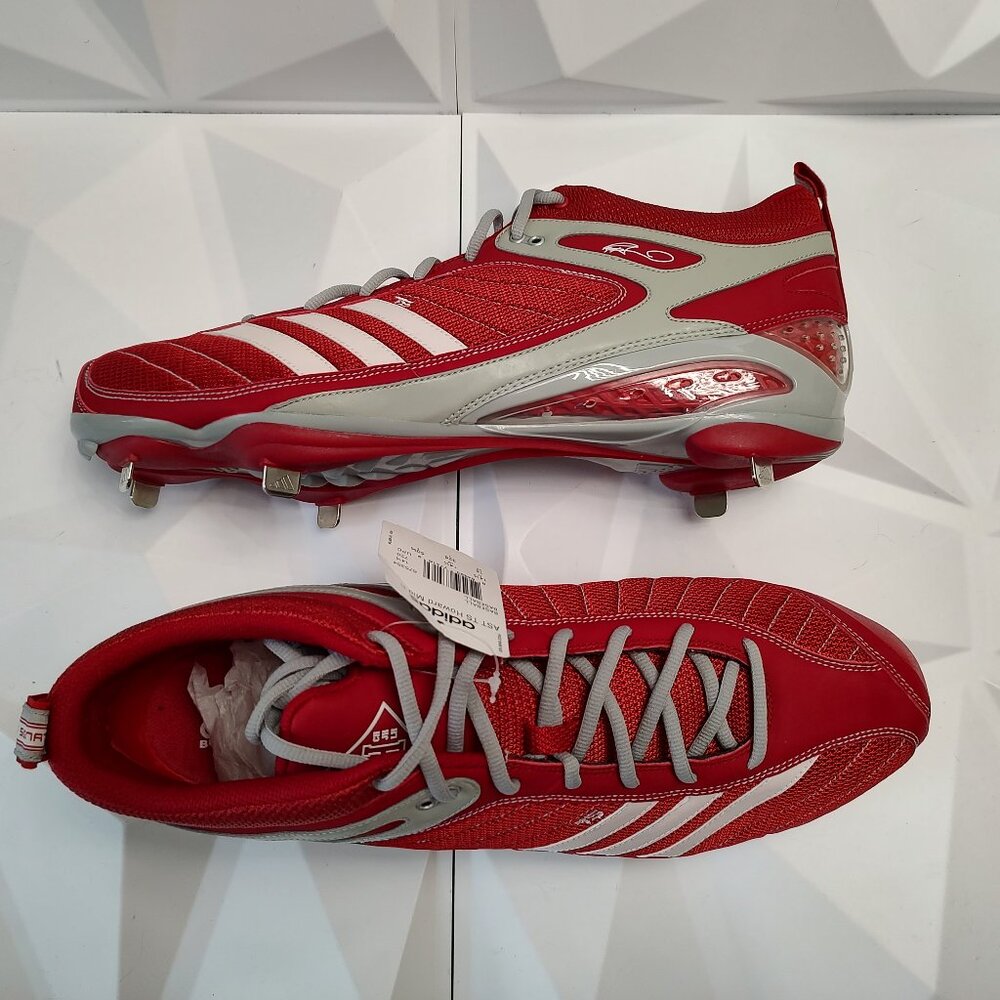 Adidas Mens Baseball Cleat 15 Red Gray AST TR Howard Mid Metal Softball Sport - Picture 5 of 10